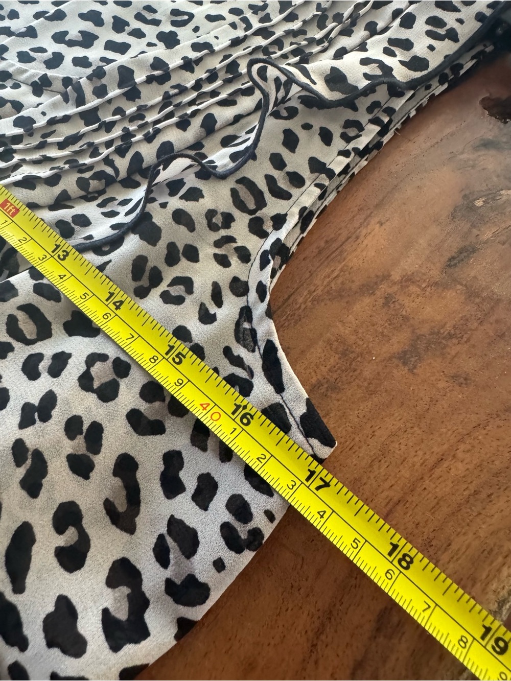 CAbi Blush and Black Leopard Print V-Neck Ruffle Two Piece Sleeveless Top - Picture 5 of 8